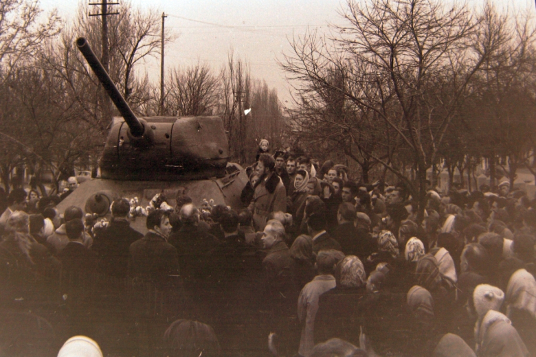 г.Тирасполь, митинг у танка, 1950-ые годы. 
