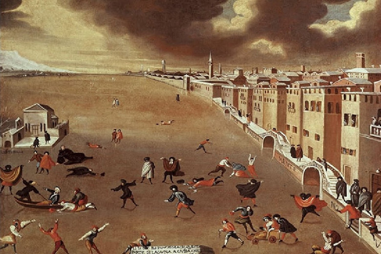 Габриэле Белла. Замерзшая лагуна. 1708 год , Венеция, Италия